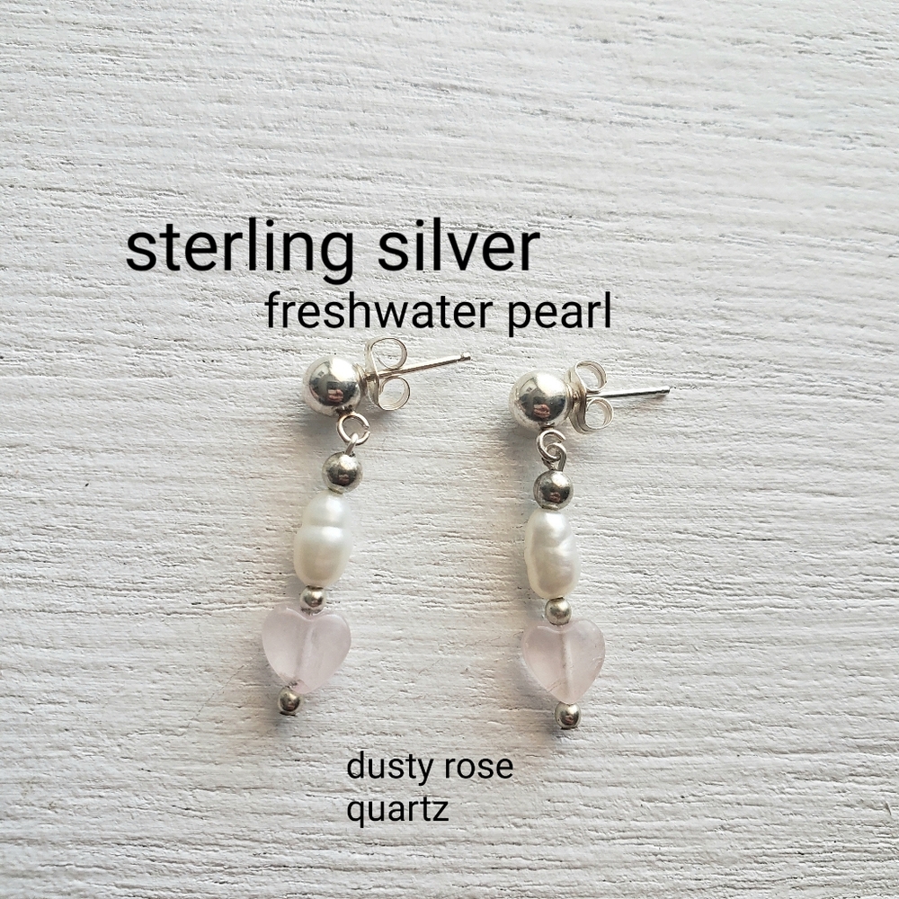 Sterling Quartz And Pearl Earrings